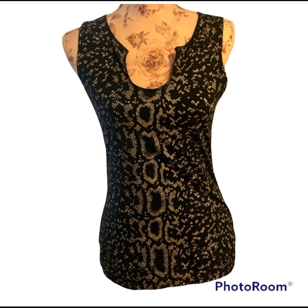 WHBM Symmetrical snake print sleeveless top